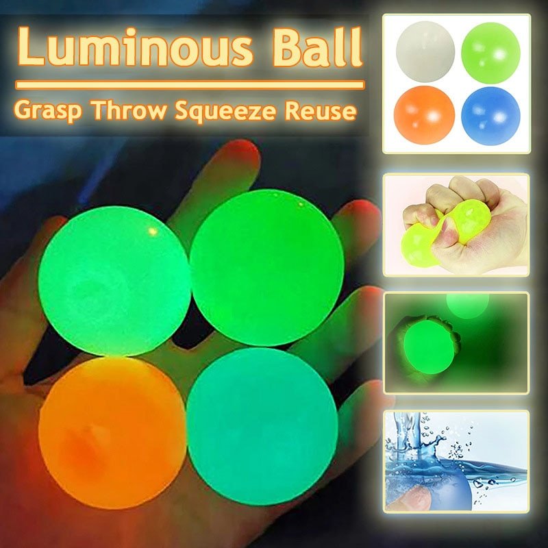 Luminous Sticky Ball - Decompression Squeeze Toy for Kids and Adults,Glow in the Dark Party Supplies 5/10pcs
