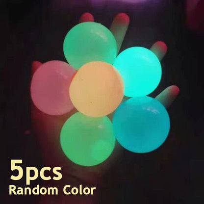 Luminous Sticky Ball - Decompression Squeeze Toy for Kids and Adults,Glow in the Dark Party Supplies 5/10pcs