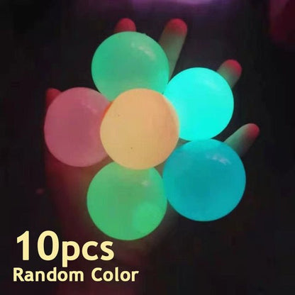 Luminous Sticky Ball - Decompression Squeeze Toy for Kids and Adults,Glow in the Dark Party Supplies 5/10pcs
