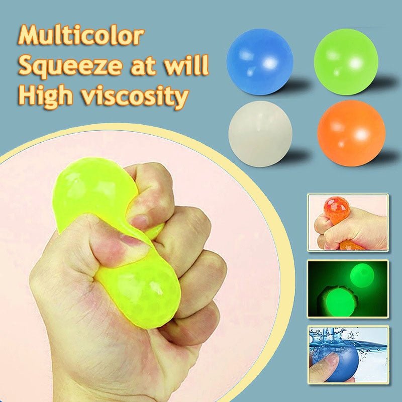 Luminous Sticky Ball - Decompression Squeeze Toy for Kids and Adults,Glow in the Dark Party Supplies 5/10pcs