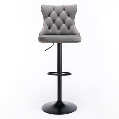 Lux Velvet Bar Stools - Upholstered Bar Stools with Backs Comfortable Tufted for Home Pub and Kitchen