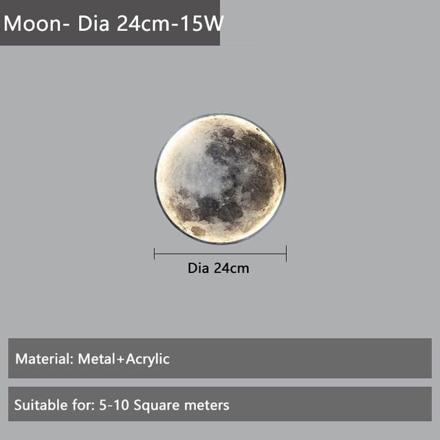 Luxury Moon Wall Lamp - Nordic Moon Light  for Living Room, Bedroom, Hallway, and Stair Aisle Entrance