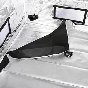 Hydroponic Mylar Grow Tent with Observation Window – 24x24x48" Indoor Reflective Plant Growing Tent with Floor Tray & Light Blocking