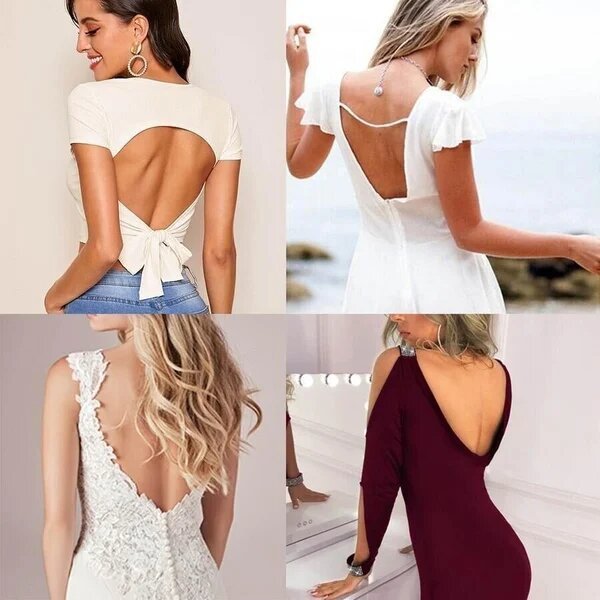 Magic Backless Bra For Low Back Dress - Bandeau Low Back Bra Straps Tube Bra with Removable Pads for Women