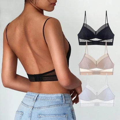 Magic Backless Bra For Low Back Dress - Bandeau Low Back Bra Straps Tube Bra with Removable Pads for Women
