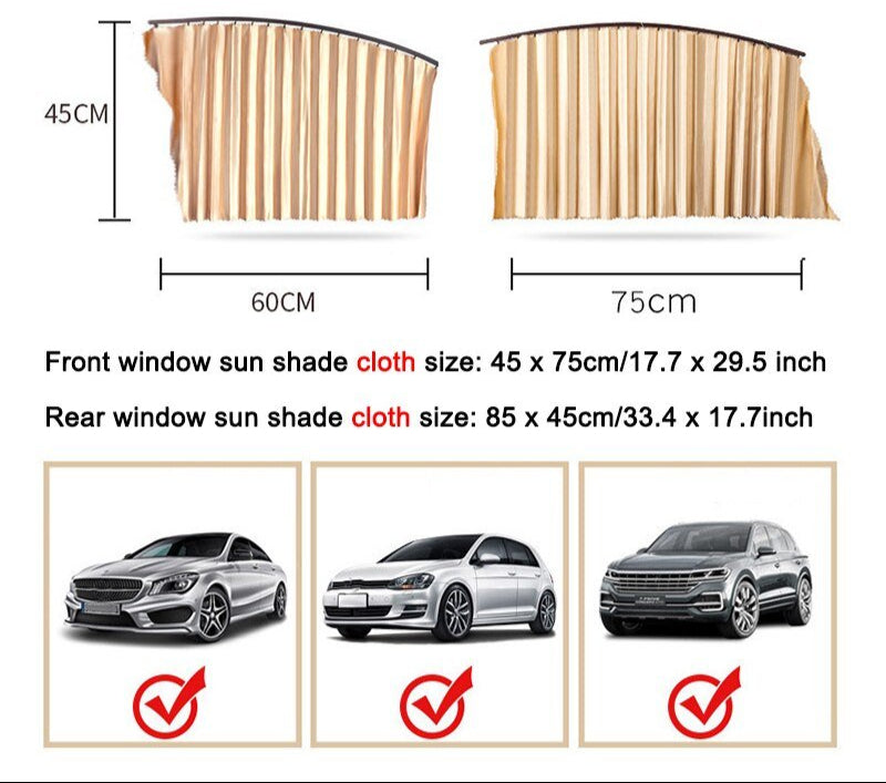 Magnetic Car Window Sliding Curtain - Car Sunshade Magnetic Side Window Curtain