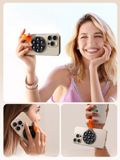 Magnetic cellphone Holder with Suction Cup – Universal Wall & Mirror Mount Stand for Hands-Free Convenience with Any Mobile Device