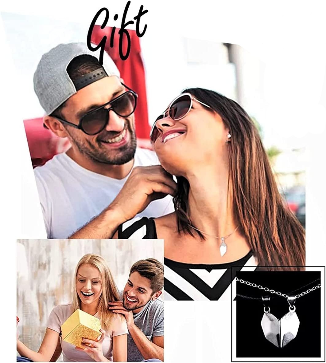 Magnetic Couple Necklace -  Two Souls One Heart Pendant Necklaces for Couple Perfect for Valentine's Day