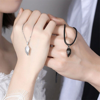 Magnetic Couple Necklace -  Two Souls One Heart Pendant Necklaces for Couple Perfect for Valentine's Day
