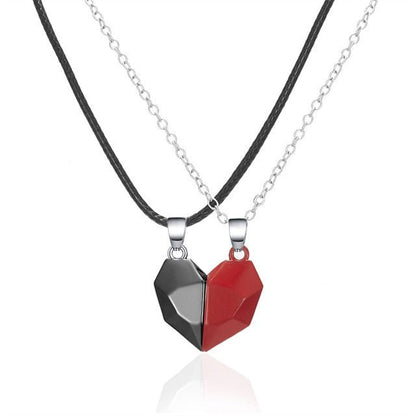 Magnetic Couple Necklace -  Two Souls One Heart Pendant Necklaces for Couple Perfect for Valentine's Day