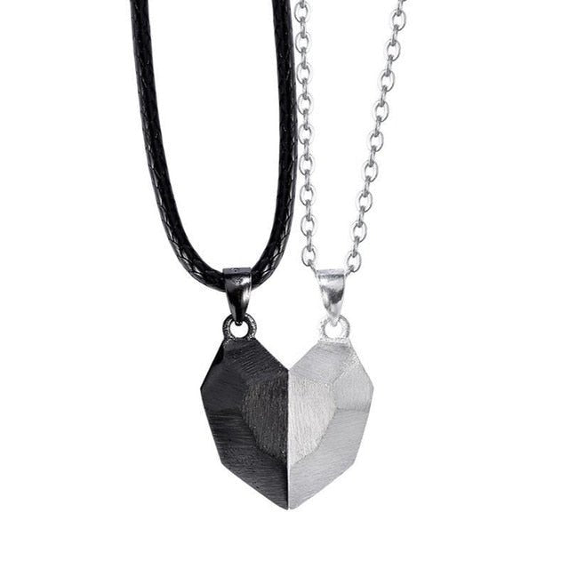 Magnetic Couple Necklace -  Two Souls One Heart Pendant Necklaces for Couple Perfect for Valentine's Day