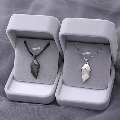 Magnetic Couple Necklace -  Two Souls One Heart Pendant Necklaces for Couple Perfect for Valentine's Day