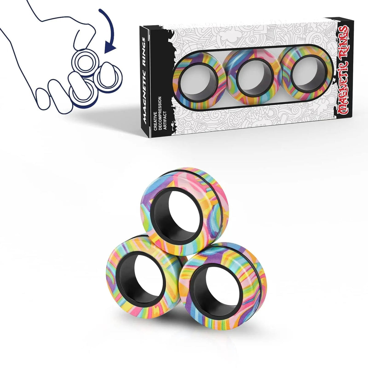Magnetic Fidget Ring Toys – Mesmerizing Spin & Stress Relief for Anxiety, ADHD, and Focus