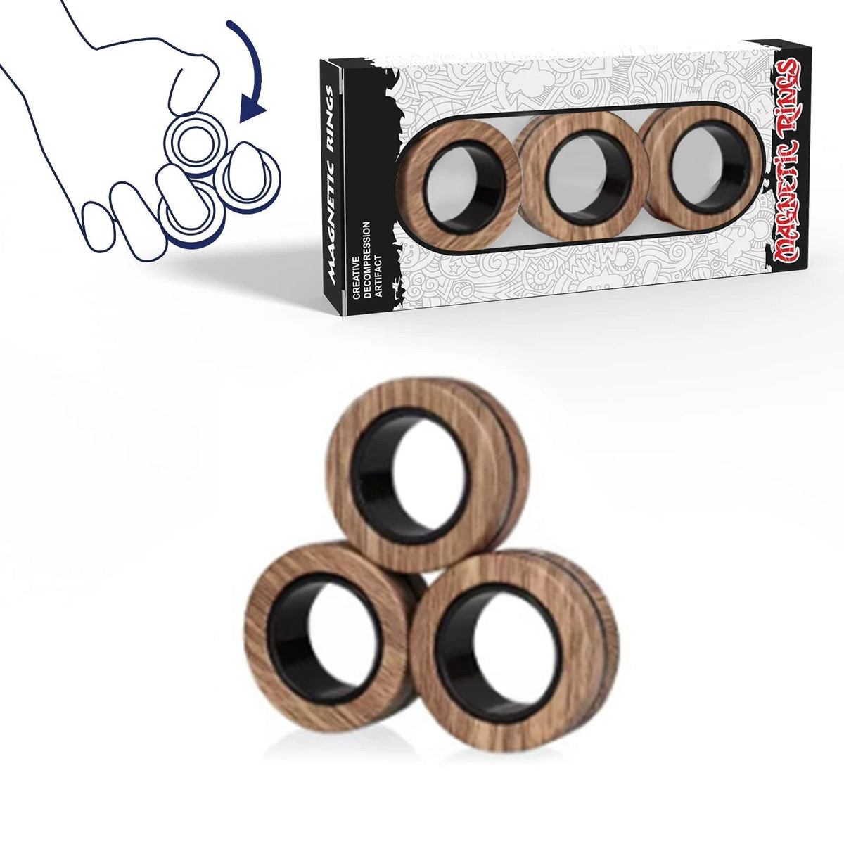 Magnetic Fidget Ring Toys – Mesmerizing Spin & Stress Relief for Anxiety, ADHD, and Focus