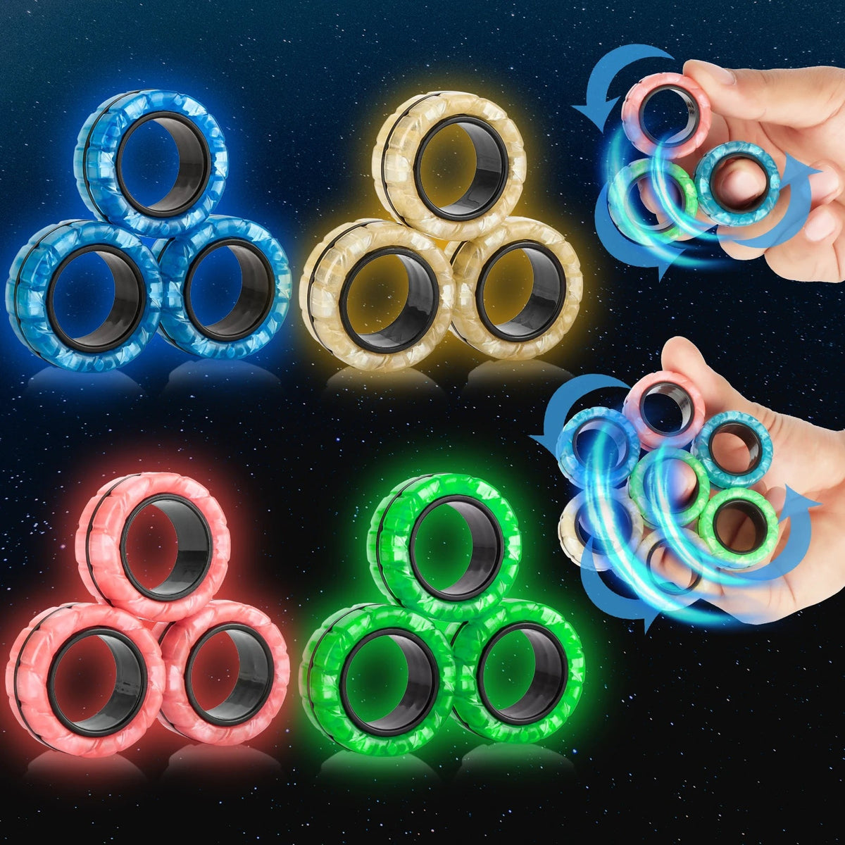 Magnetic Fidget Ring Toys – Mesmerizing Spin & Stress Relief for Anxiety, ADHD, and Focus