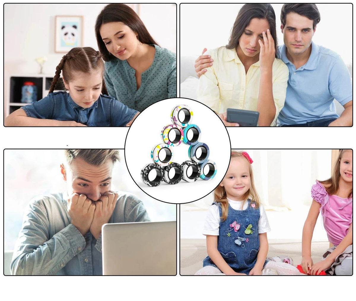 Magnetic Fidget Ring Toys – Mesmerizing Spin & Stress Relief for Anxiety, ADHD, and Focus