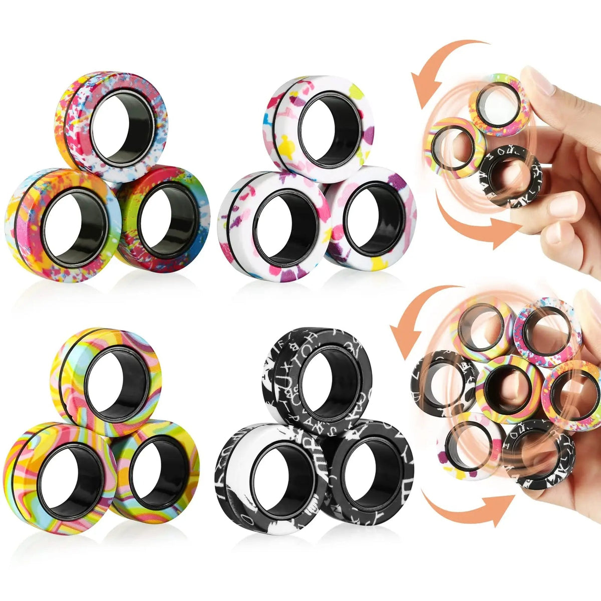 Magnetic Fidget Ring Toys – Mesmerizing Spin & Stress Relief for Anxiety, ADHD, and Focus