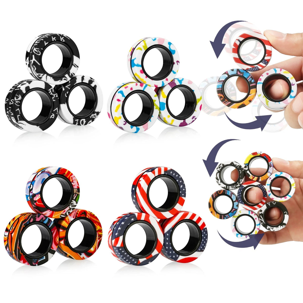 Magnetic Fidget Ring Toys – Mesmerizing Spin & Stress Relief for Anxiety, ADHD, and Focus