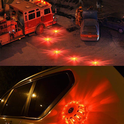 Magnetic LED Emergency Safety Flare - Road Safety Flashing Red Warning Lamp for Boat & Vehicles