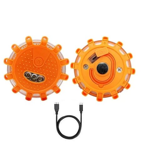 Magnetic LED Emergency Safety Flare - Road Safety Flashing Red Warning Lamp for Boat & Vehicles