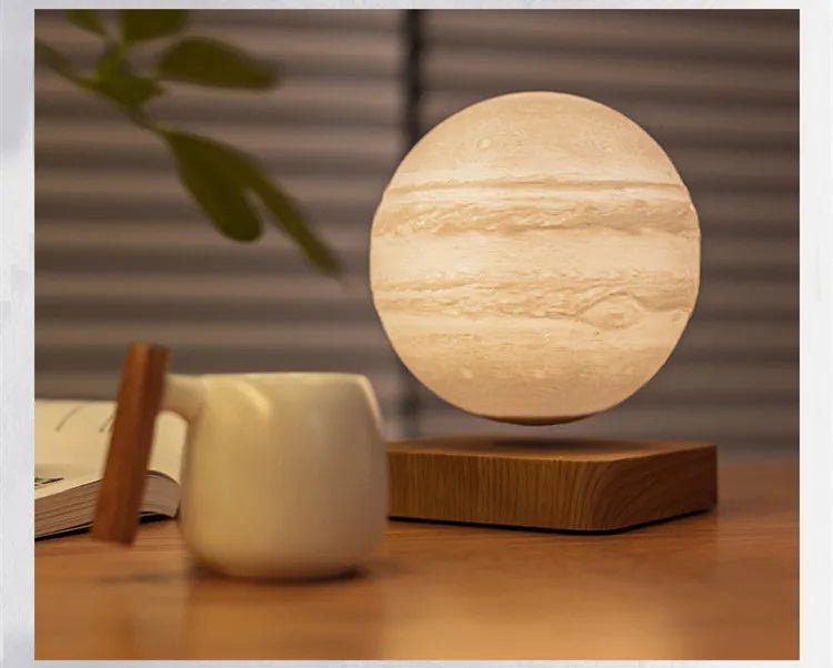 Magnetic Levitating Moon, Jupiter & Saturn Lamp – 3D Floating Light for Romantic Home Décor