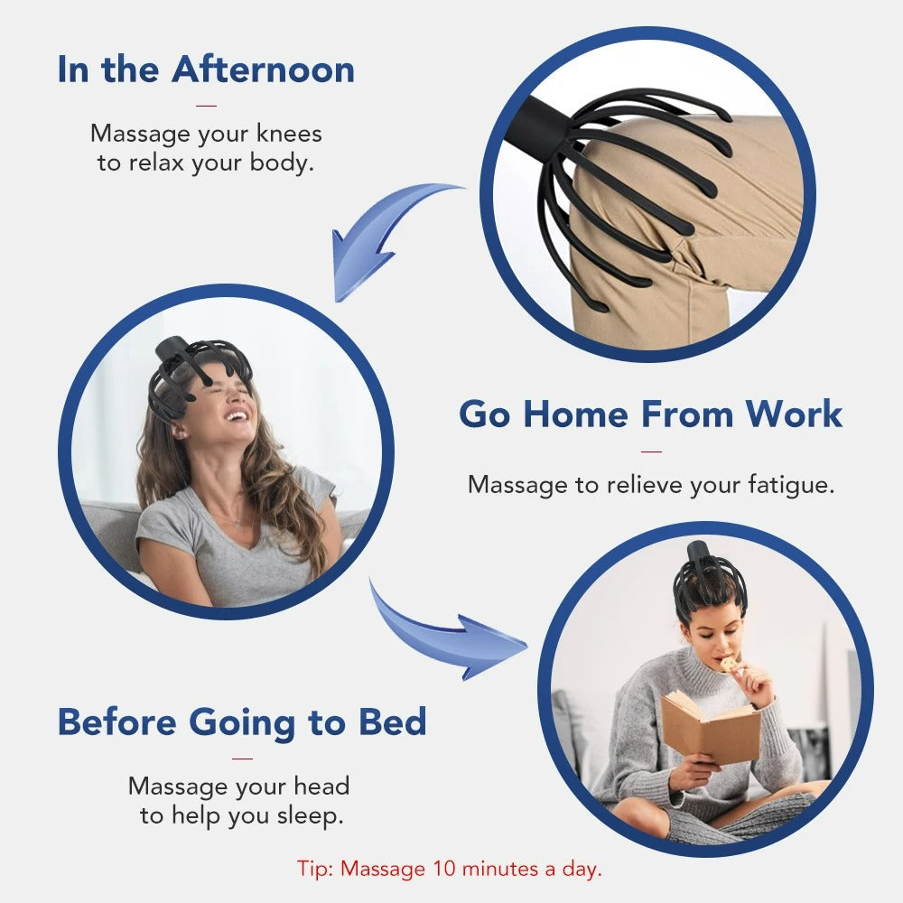Electric Octopus Head Massager - Relaxing Scalp & Stress Relief Device