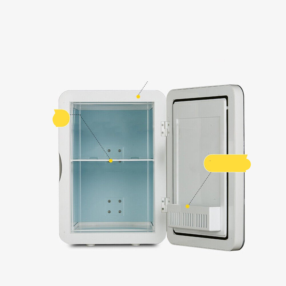 Makeup Mini Fridge - Mirrored Beauty Fridge With LED Lighting 8L Cosmetic Refrigerator