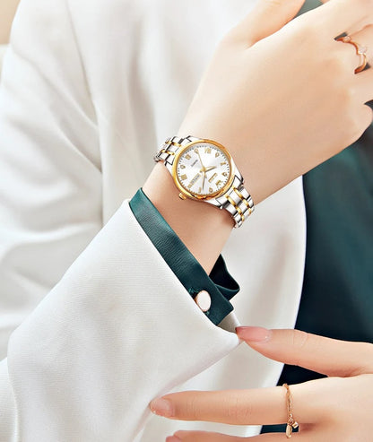 Luxury Couple Watches – Stainless Steel Waterproof Timepieces for Men & Women, Romantic Gift Set with Matching Elegant Style