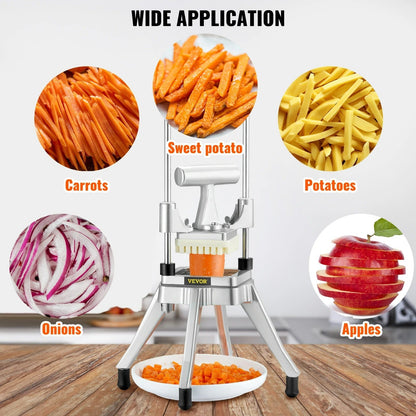 Manual Fruit and Vegetable Dicer Cutter -  Commercial Dicer, Stainless Steel Slicer for Home and Restaurant Kitchen