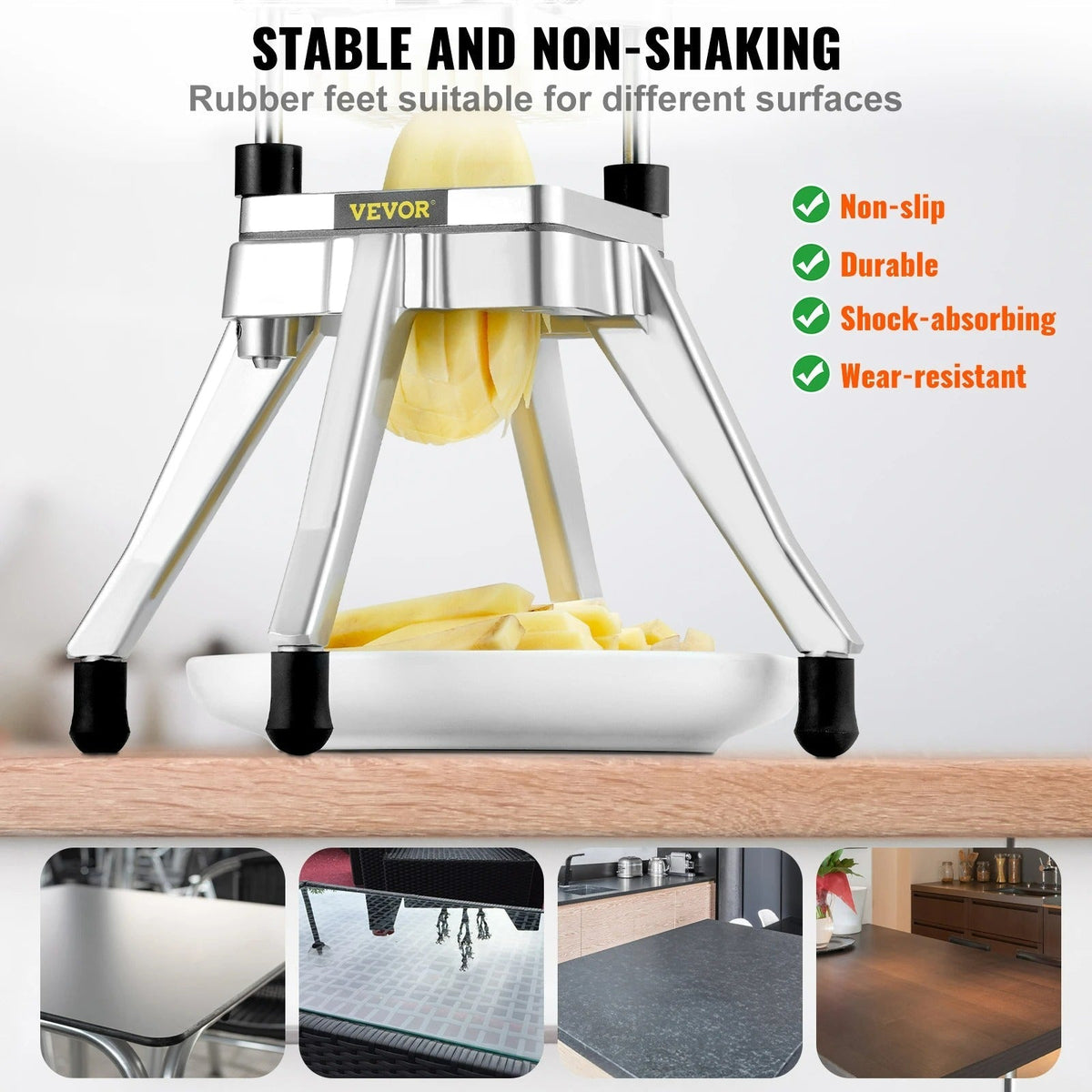 Manual Fruit and Vegetable Dicer Cutter -  Commercial Dicer, Stainless Steel Slicer for Home and Restaurant Kitchen