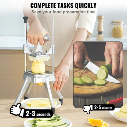 Manual Fruit and Vegetable Dicer Cutter -  Commercial Dicer, Stainless Steel Slicer for Home and Restaurant Kitchen