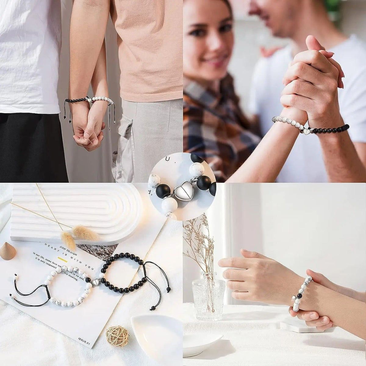Matching Couple Bracelets - Magnetic Connecting Love Bracelets Perfect for Valentine's Day