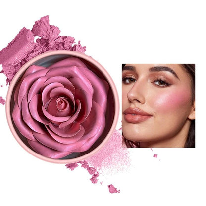 Matte Petal Blush & Contour Palette – 3D Blush On with High-Gloss Cream Rouge for Sculpted, Radiant Beauty