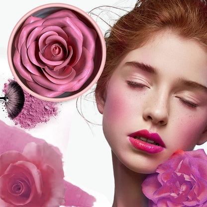 Matte Petal Blush & Contour Palette – 3D Blush On with High-Gloss Cream Rouge for Sculpted, Radiant Beauty