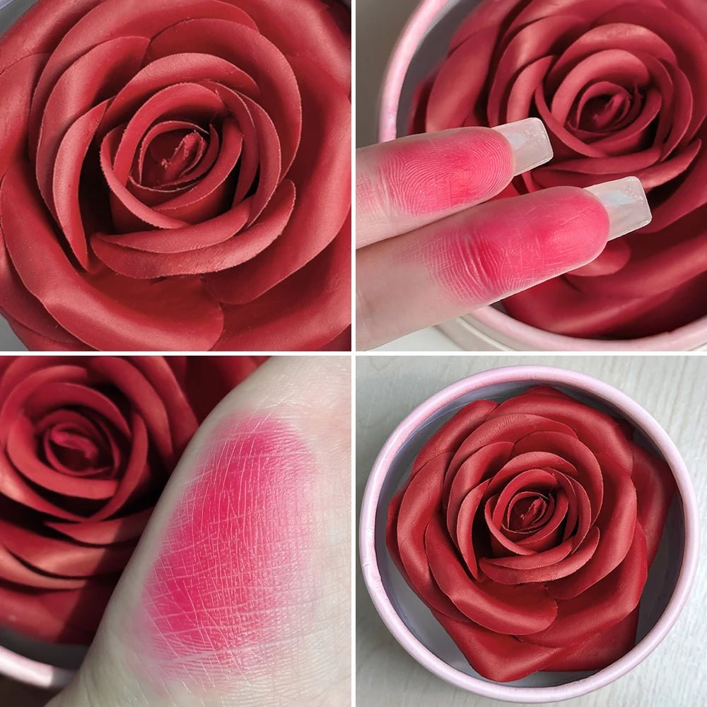 Matte Petal Blush & Contour Palette – 3D Blush On with High-Gloss Cream Rouge for Sculpted, Radiant Beauty