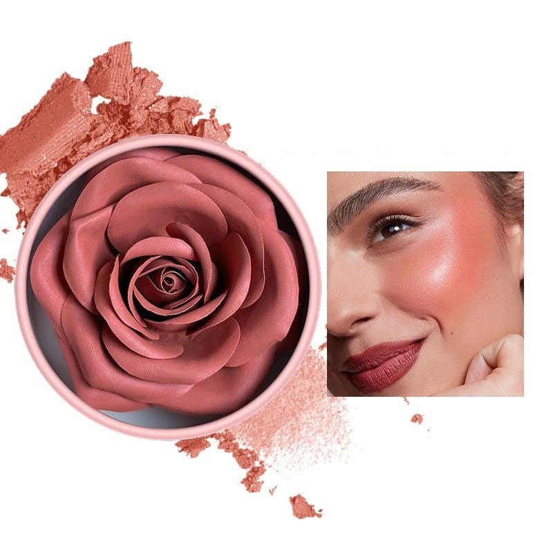 Matte Petal Blush & Contour Palette – 3D Blush On with High-Gloss Cream Rouge for Sculpted, Radiant Beauty