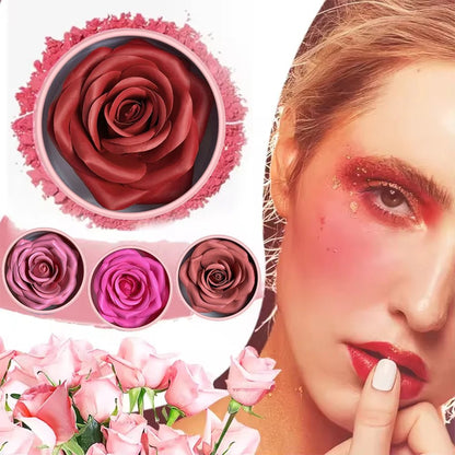 Matte Petal Blush & Contour Palette – 3D Blush On with High-Gloss Cream Rouge for Sculpted, Radiant Beauty