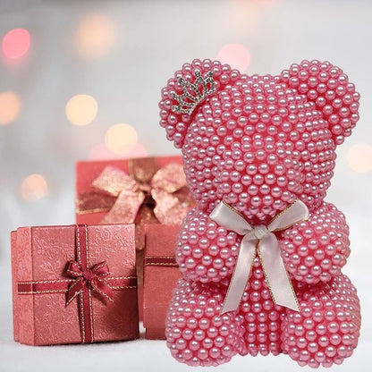 Medium Pearl Teddy Bear - Fashion Valentine’s Day Gift 25cm Pearl Bear Artificial Decoration
