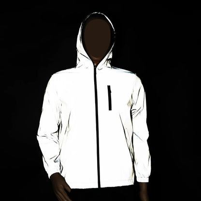 Men's Reflective Running Jacket – Lightweight Windbreaker for Outdoor Sports, Fishing & Hiking, Breathable & Windproof Style