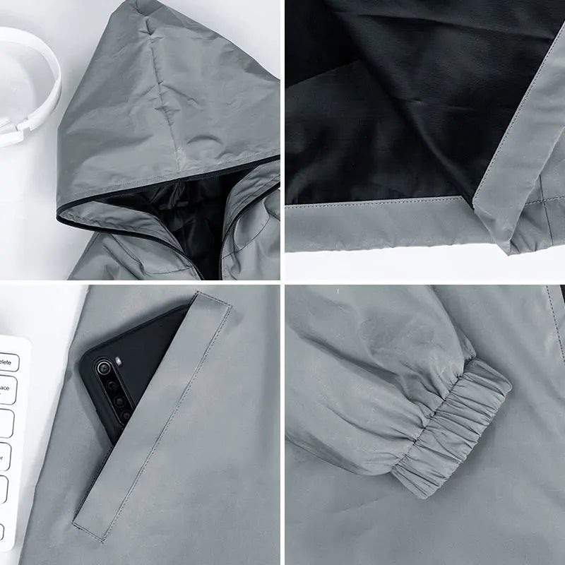 Men's Reflective Running Jacket – Lightweight Windbreaker for Outdoor Sports, Fishing & Hiking, Breathable & Windproof Style