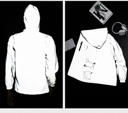 Men's Reflective Running Jacket – Lightweight Windbreaker for Outdoor Sports, Fishing & Hiking, Breathable & Windproof Style
