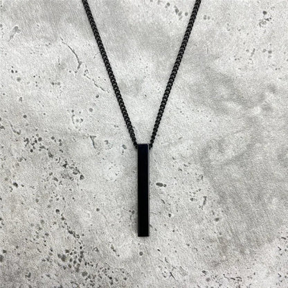 Men's Stainless Steel Keel Chain Necklace – Sleek Cube Pendant for Effortless Style and Sophistication