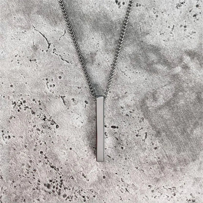 Men's Stainless Steel Keel Chain Necklace – Sleek Cube Pendant for Effortless Style and Sophistication
