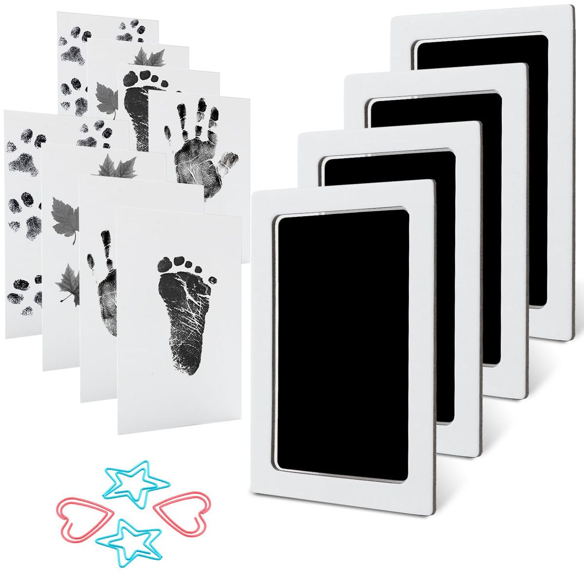 Mess-Free Baby Imprint Kit - Safe Non-toxic Baby Footprints Handprint Makers No Touch Skin Inkless Ink Pads