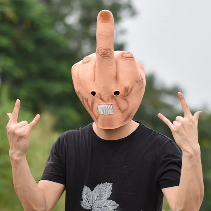 Middle Finger Mask - Middle Finger Funny Head Mask