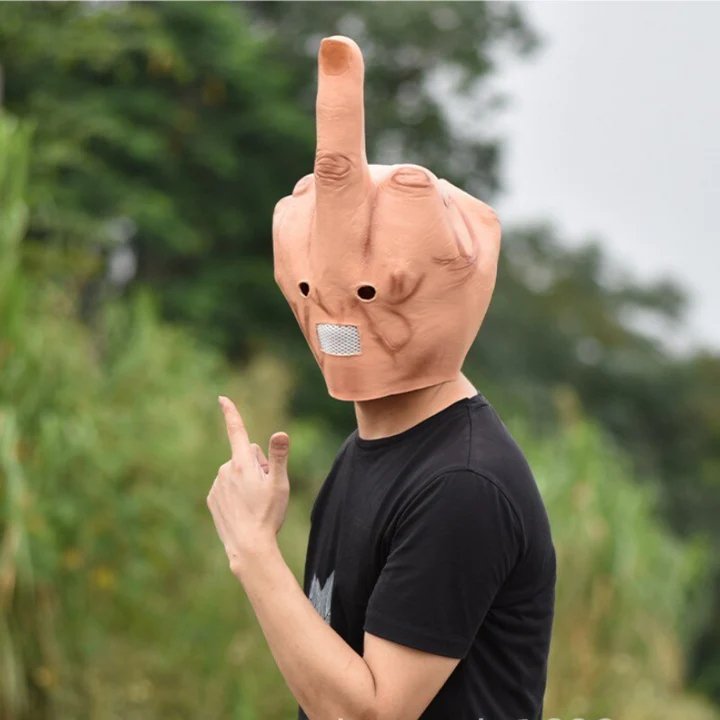 Middle Finger Mask - Middle Finger Funny Head Mask