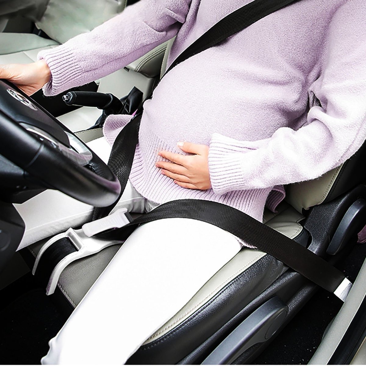 Pregnancy Safety Belt Strap, Seat Belt Extender - Prevent Compression of Abdomen