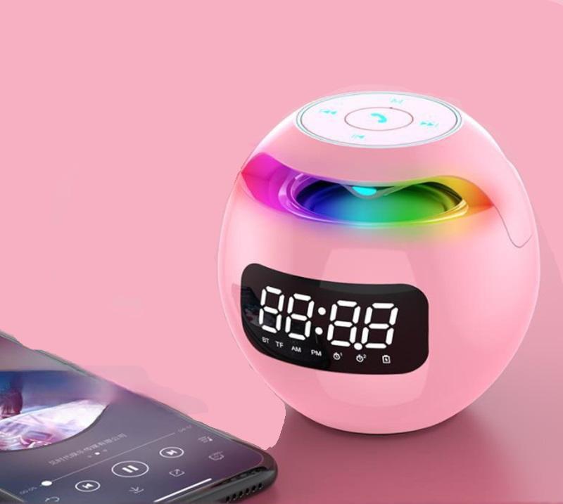 Mini Bluetooth Speaker with LED Alarm Clock – Mini Wireless Sound Box, Deep Bass, and Hi-Fi Music Player with TF Card Support