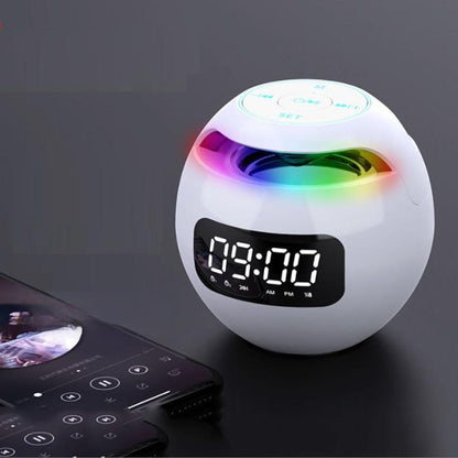 Mini Bluetooth Speaker with LED Alarm Clock – Mini Wireless Sound Box, Deep Bass, and Hi-Fi Music Player with TF Card Support