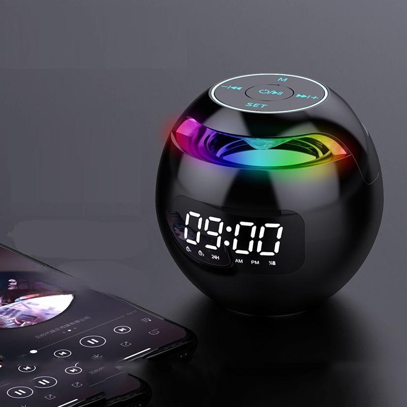 Mini Bluetooth Speaker with LED Alarm Clock – Mini Wireless Sound Box, Deep Bass, and Hi-Fi Music Player with TF Card Support